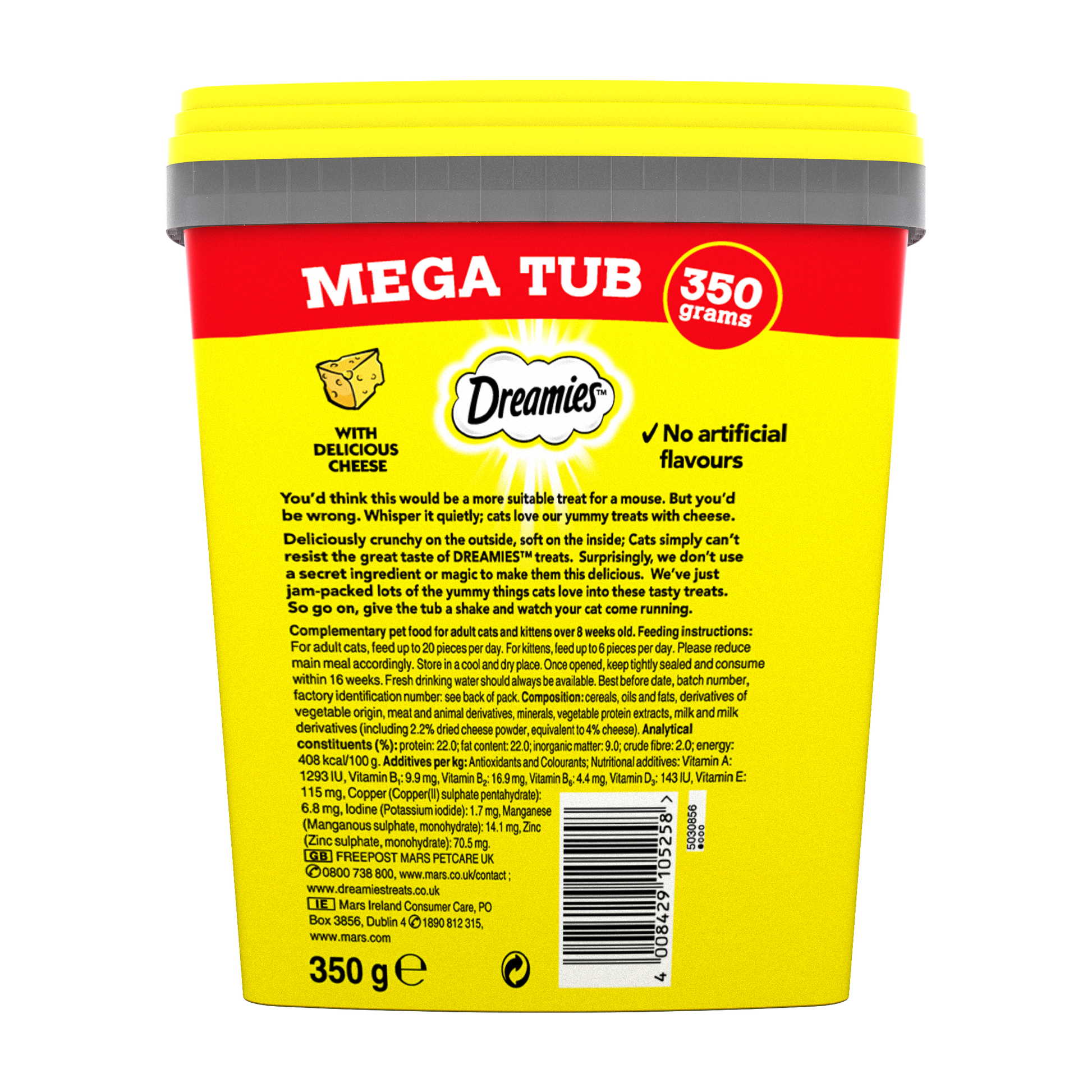 Dreamies Cat Treats with Cheese, 350g Mega Tub
