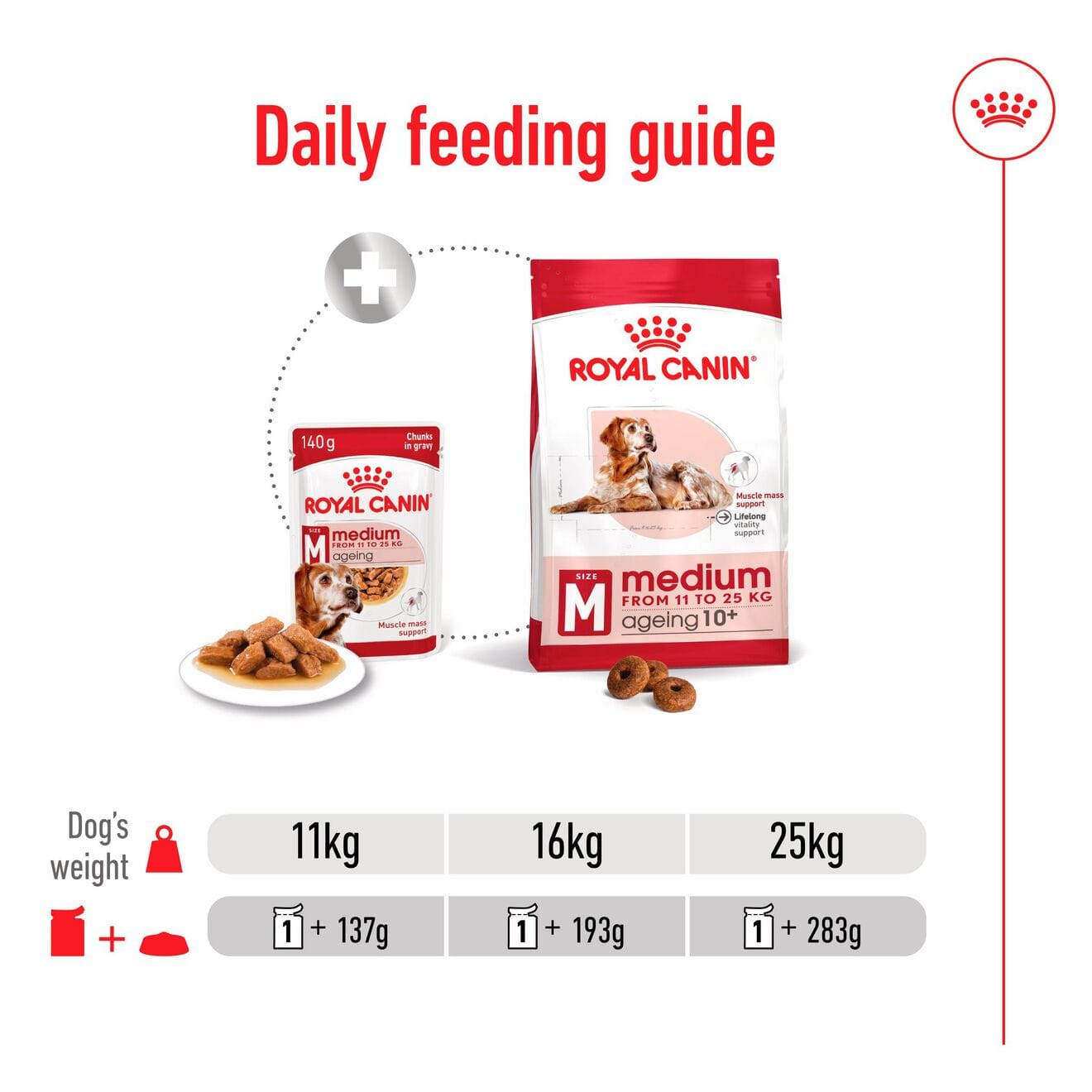 Royal Canin Ageing 7+ Wet Dog Food Chunks In Gravy for Medium Breed Senior Dogs, 140g
