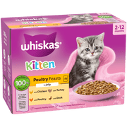 Whiskas Poultry Feasts in Jelly Wet Cat Food for Kittens, 12 x 85g