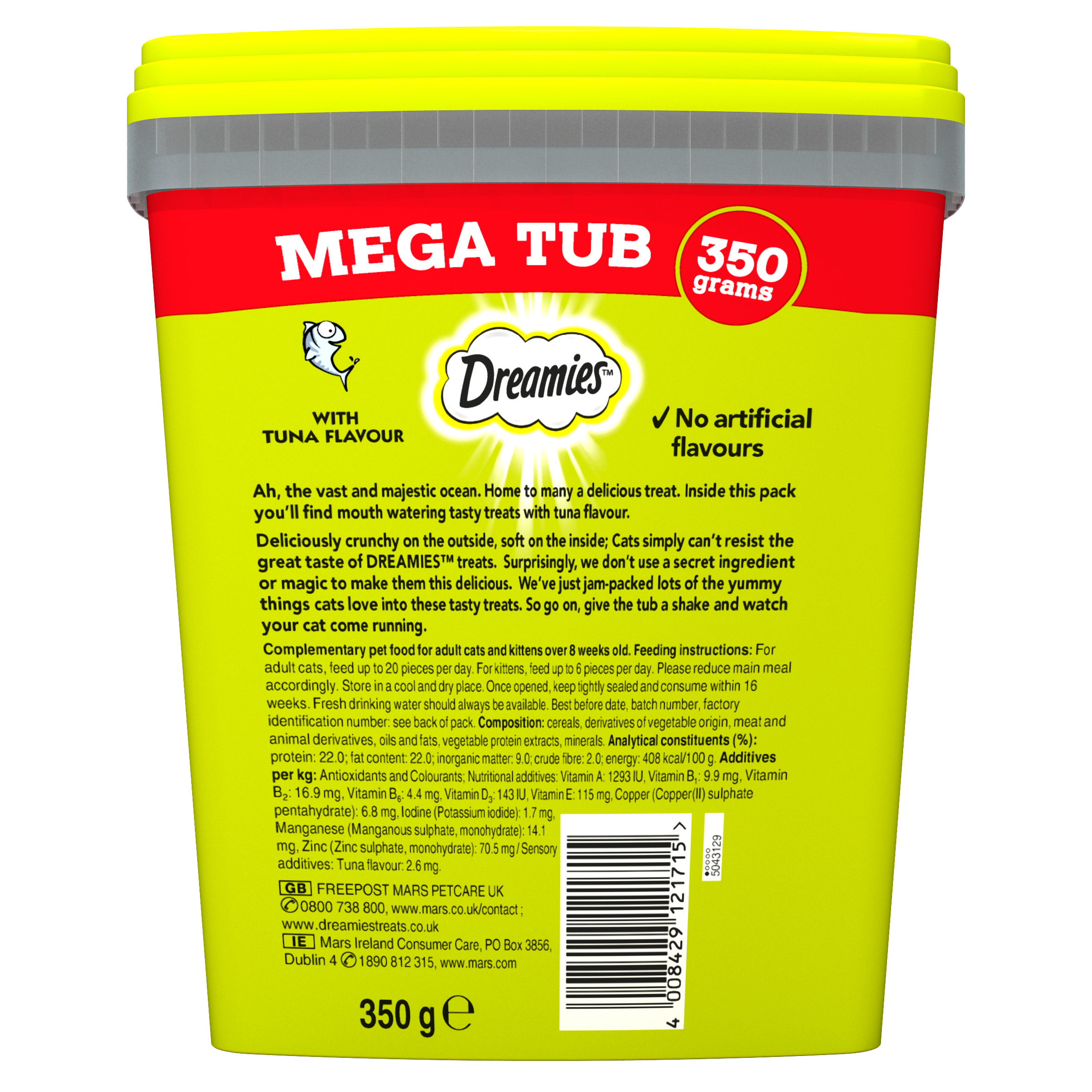 Dreamies Cat Treats with Tuna, 350g Mega Tub
