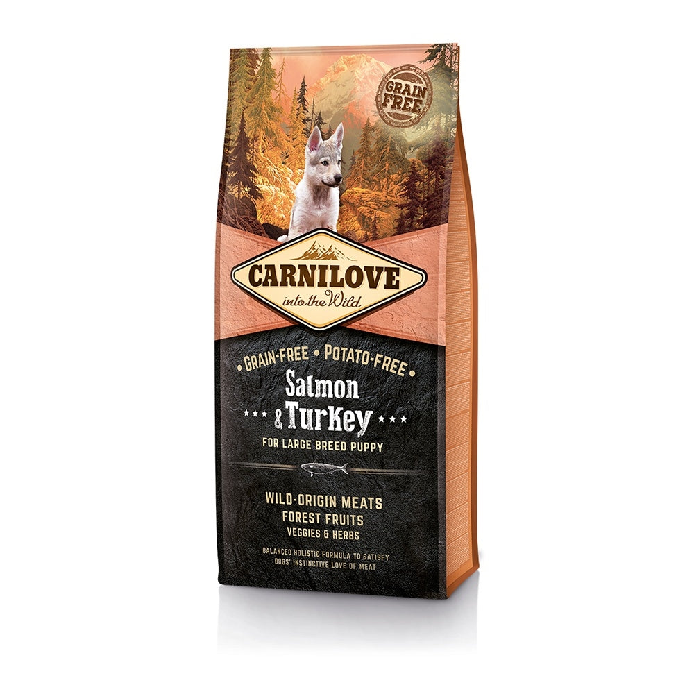 Carnilove Salmon & Turkey Dry Dog Food for Large Breed Puppies
